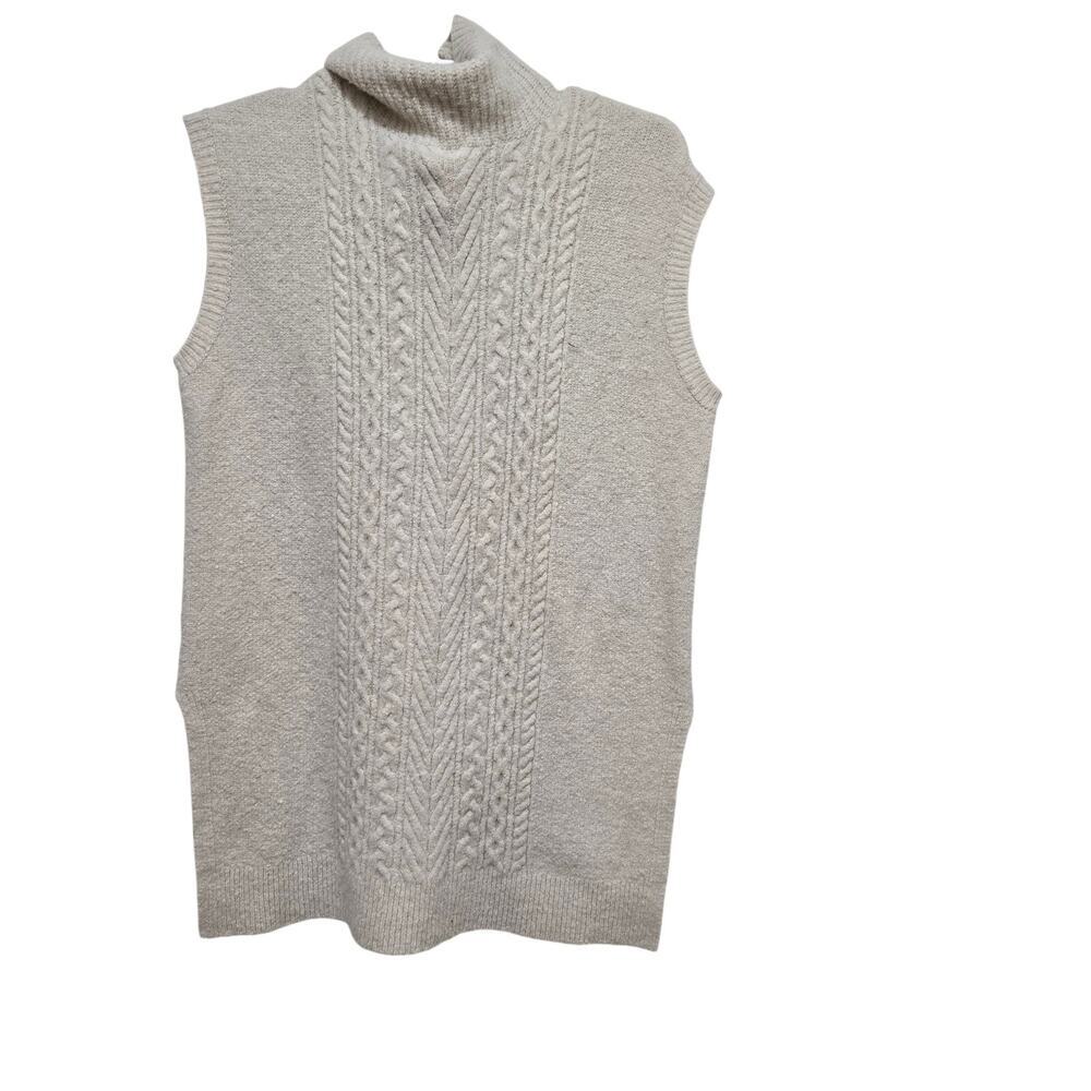 LOFT Cable Knit Sleeveless Turtleneck Sweater Vest XS